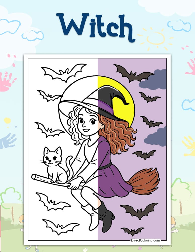 Witch Coloring Pages